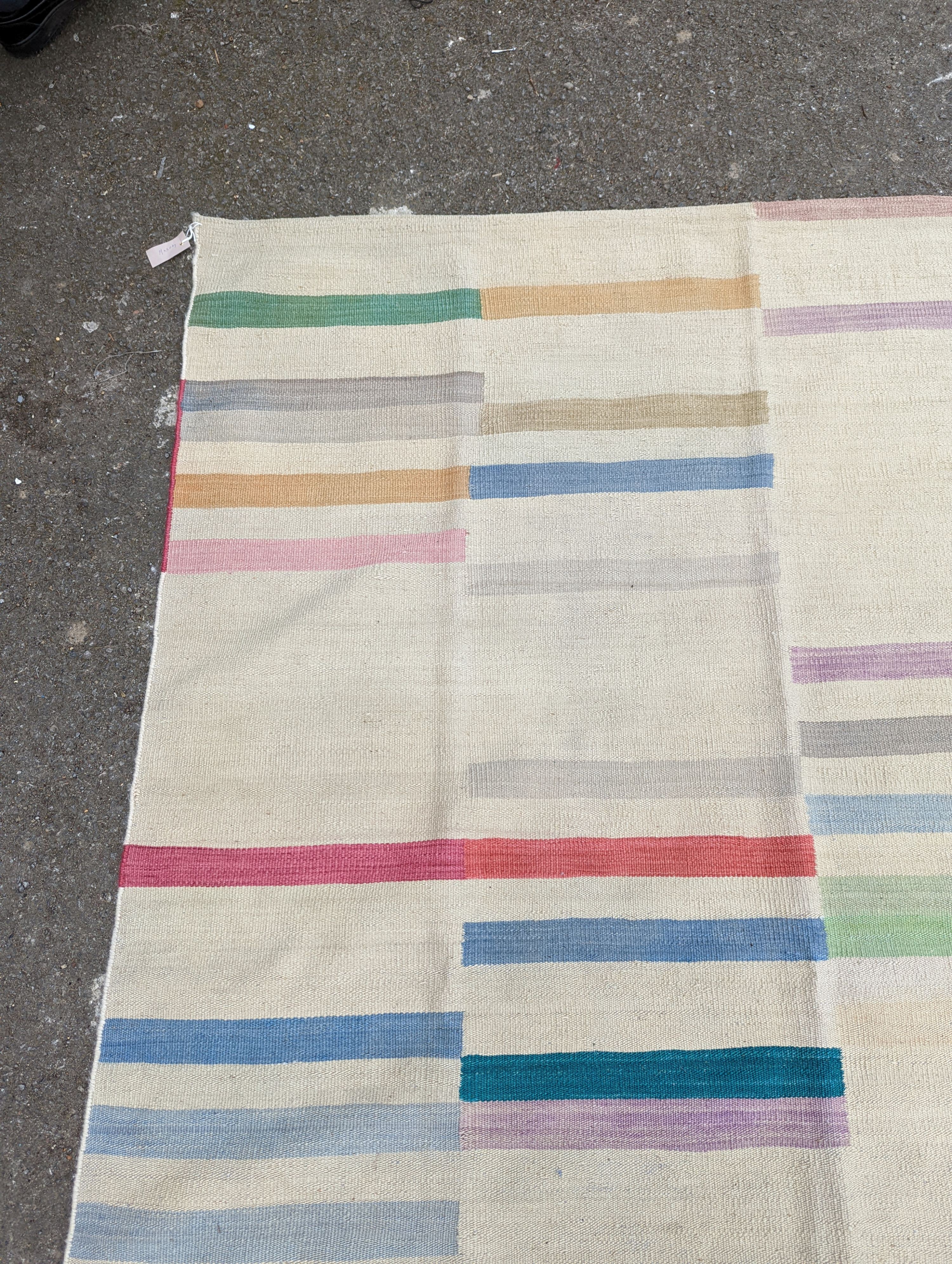 A contemporary Paul Smith inspired Kilim carpet, approx. 200 x 120